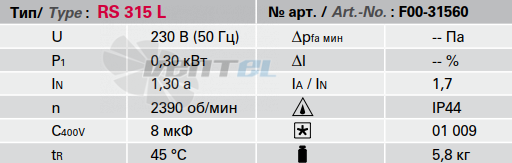 Rosenberg RS 315L - описание, технические характеристики, графики